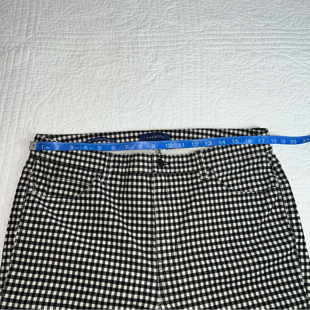 TALBOTS Stretch Corduroy High Waist Straight Leg Pants Buffalo Check EUC Sz 14P - Picture 13 of 13